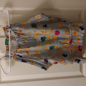 Semi-sheer embroidered tank. Size large